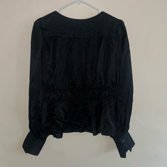 NWT Madewell Satin Long-Sleeve Peplum Top - Picture 5 of 6